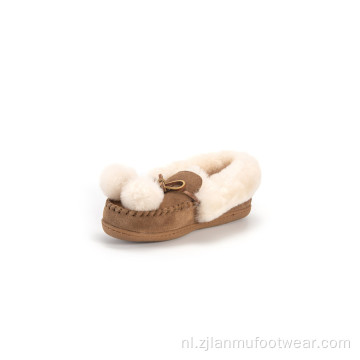 Waterdichte suede schapenvacht beklede mocassin slippers